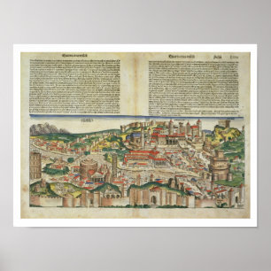 Uitzicht van de stad Rome, van de Neurenberg Chron Poster