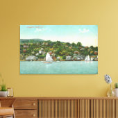 Uitzicht van de stad, Sail Boats Canvas Afdruk (Insitu (Woonkamer))