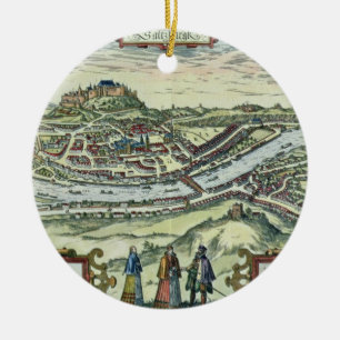 Uitzicht van de stad Salzburg aan de oevers van de Keramisch Ornament