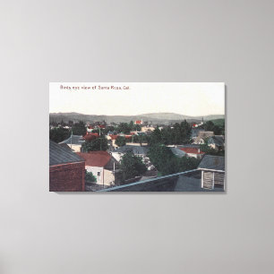 Uitzicht van de stad Santa Rosa, CA Canvas Afdruk