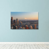 Uitzicht van de stad Seattle skyline 2 Canvas Afdruk (Insitu (Houten vloer))