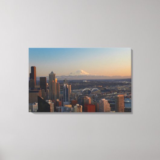 Uitzicht van de stad Seattle skyline 2 Canvas Afdruk (Voorkant)