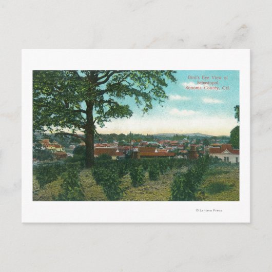 Uitzicht van de stad Sebastopol, CA Briefkaart (Voorkant)
