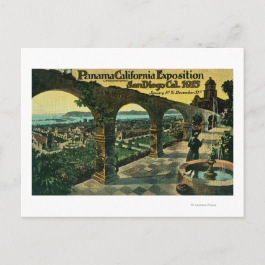 Uitzicht van de Stad van een Missie, Panama-CA Exp Briefkaart (Voorkant)