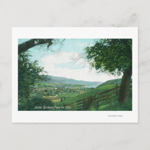 Uitzicht van de stad vanuit de heuvels briefkaart