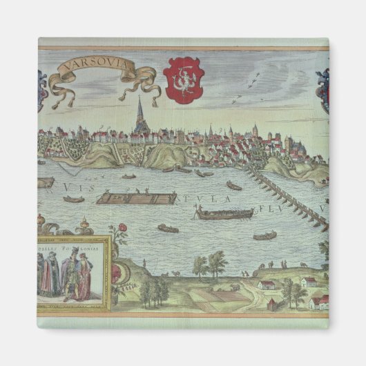 Uitzicht van de stad Warschau naast de Vistul Magneet (Voorkant)