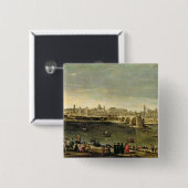Uitzicht van de stad Zaragoza Vierkante Button 5,1 Cm (Voorkant /achterkant)