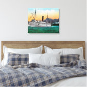 Uitzicht van de Steamer Jefferson Canvas Afdruk (Insitu (Slaapkamer))