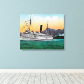 Uitzicht van de Steamer Jefferson Canvas Afdruk (Insitu (Houten vloer))