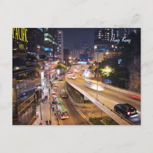 Uitzicht van de straten van Hongkong Briefkaart