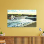 Uitzicht van de stuwdam van Libby-Dingleys Canvas Afdruk (Insitu (Woonkamer))