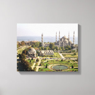 Uitzicht van de Sultan Ahmet Camii gebouwd 1609-16 Canvas Afdruk