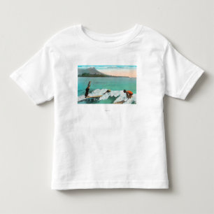 Uitzicht van de Surfers Board Riding, één die ee Kinder Shirts