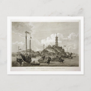 Uitzicht van de Tchin Shan, of Golden Island, in Y Briefkaart