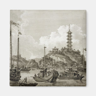 Uitzicht van de Tchin Shan, of Golden Island, in Y Magneet