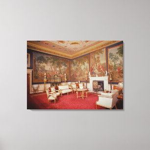Uitzicht van de tekenkamer canvas afdruk