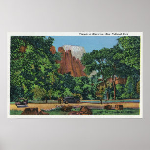 Uitzicht van de tempel van Sinawava Poster