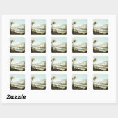 Uitzicht van de tempels vierkante sticker (Vel)