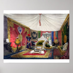 Uitzicht van de tentenkamer en ivoorgekloonde troo poster