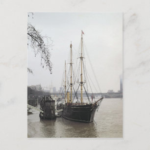 Uitzicht van de Theems met RRS Discovery Briefkaart