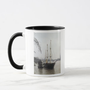 Uitzicht van de Theems met RRS Discovery Mok