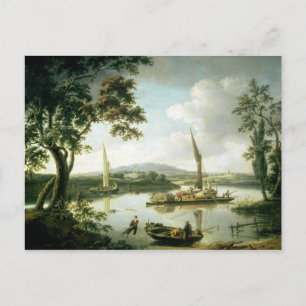 Uitzicht van de Theems van Keen Edge Ferry Briefkaart