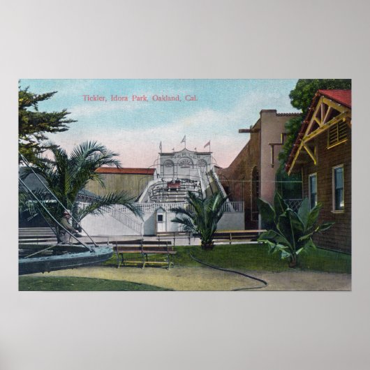 Uitzicht van de Tickler Ride in Idora Park Poster (Voorkant)