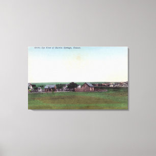 Uitzicht van de TownSharon Springs, KS Canvas Afdruk