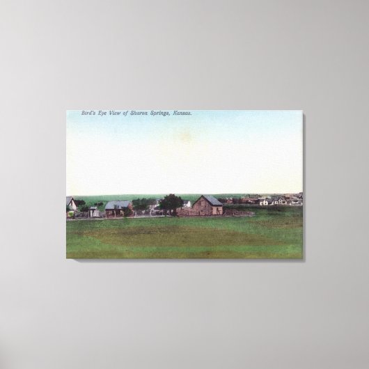 Uitzicht van de TownSharon Springs, KS Canvas Afdruk (Voorkant)