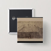 Uitzicht van de Troy-opgravingen uit het Westen Vierkante Button 5,1 Cm (Voorkant /achterkant)