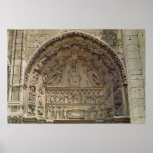 Uitzicht van de tympanum dat de Madonna afschilder Poster