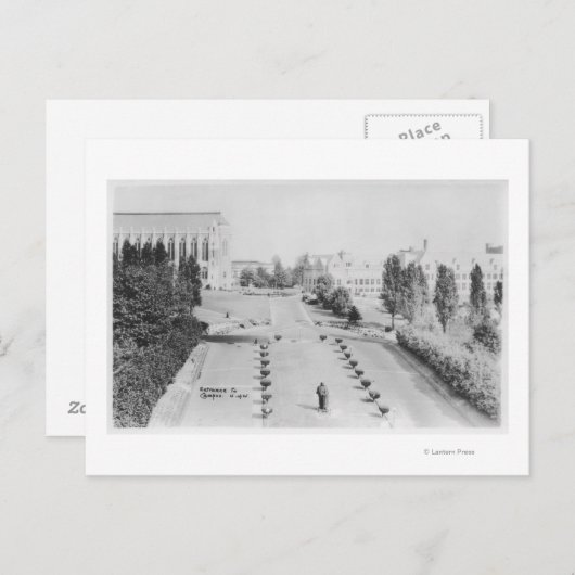 Uitzicht van de Universiteit van WA Campus Entranc Briefkaart (Voorkant / Achterkant)