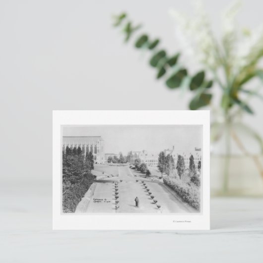 Uitzicht van de Universiteit van WA Campus Entranc Briefkaart (Staand voorkant)