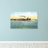 Uitzicht van de US Mail Boat oom Sam Canvas Afdruk (Insitu (Houten vloer))