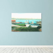Uitzicht van de Vallejo Waterfront en Mare Islan Canvas Afdruk (Insitu (Houten vloer))