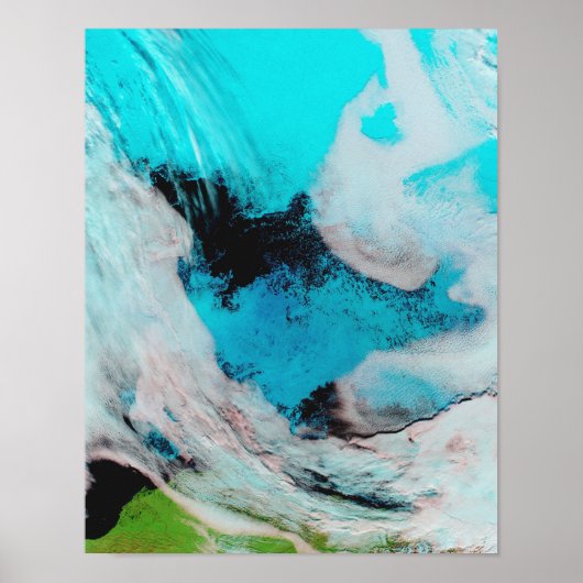 Uitzicht van de valse kleur Polynya (open water) Poster (Voorkant)