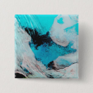 Uitzicht van de valse kleur Polynya (open water) Vierkante Button 5,1 Cm
