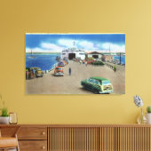 Uitzicht van de veerboot op de pier canvas afdruk (Insitu (Woonkamer))