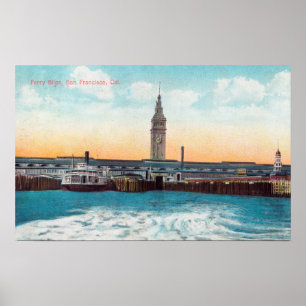 Uitzicht van de veerwielslips en -toren poster