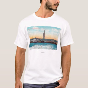 Uitzicht van de veerwielslips en -toren t-shirt