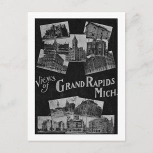 Uitzicht van de Vintage van Grand Rapids Michigan Briefkaart