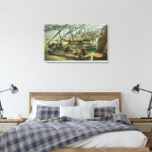 Uitzicht van de vissenhengel canvas afdruk (Insitu (Slaapkamer))