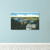 Uitzicht van de voetbrug canvas afdruk (Insitu (Houten vloer))