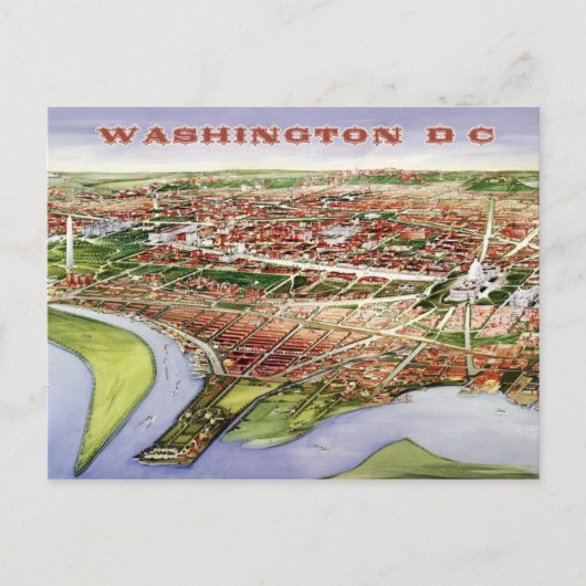Uitzicht van de vogelgriep van Washington, D.C. (1 Briefkaart (Voorkant)
