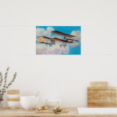 Uitzicht van de Voisin BiplaneFrankrijk Poster (Keuken)