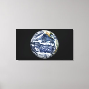 Uitzicht van de volledige aarde rond de Stille Oce Canvas Afdruk