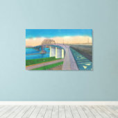 Uitzicht van de vredesbrug canvas afdruk (Insitu (Houten vloer))