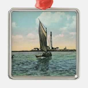 Uitzicht van de vuurtoren van het eiland Boon in Y Metalen Ornament