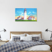 Uitzicht van de vuurtoren van het hoogland canvas afdruk (Insitu (Slaapkamer))
