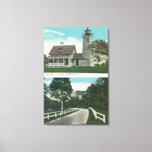 Uitzicht van de vuurtoren van het meer van ChamPla Canvas Afdruk
